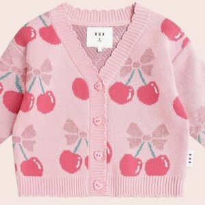 NTW Outfit Set: Cherry Pie Knit Cardigan Sweater and Rib Leggings